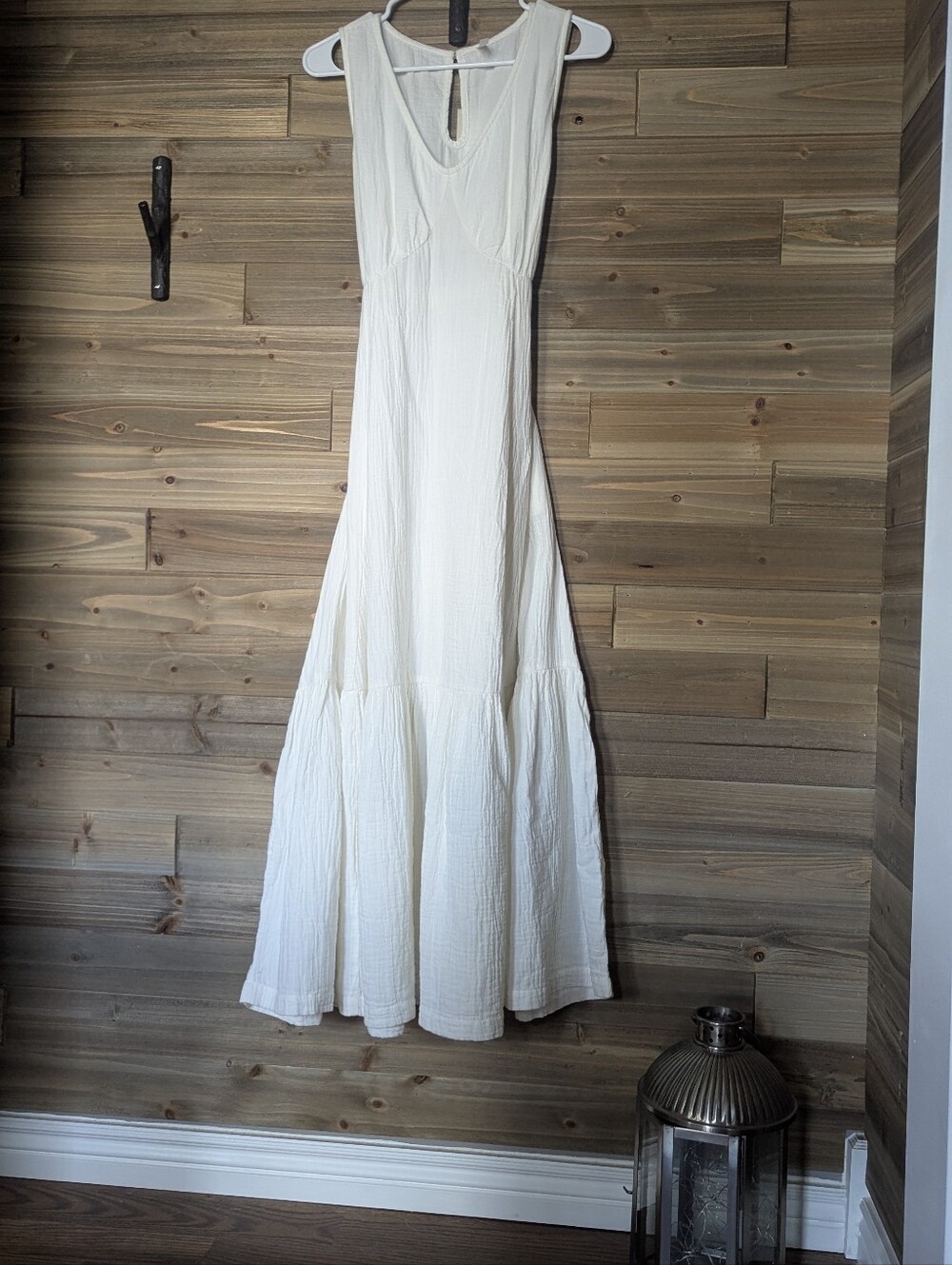 Pact Cream Sleeveless Maxi Dress with Tie Waist Xs